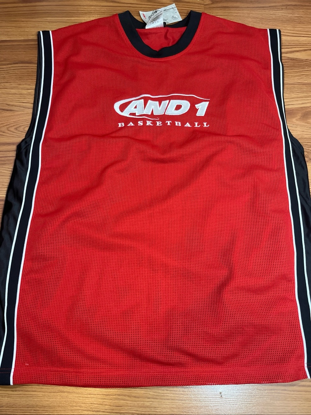 And1 Red and Black Sleeveless Basketball Jersey size XL